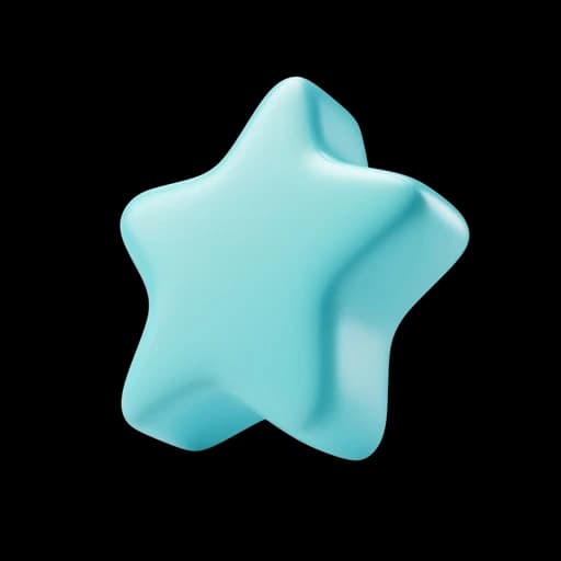 Objet 3D décoratif - Étoile turquoise brillante